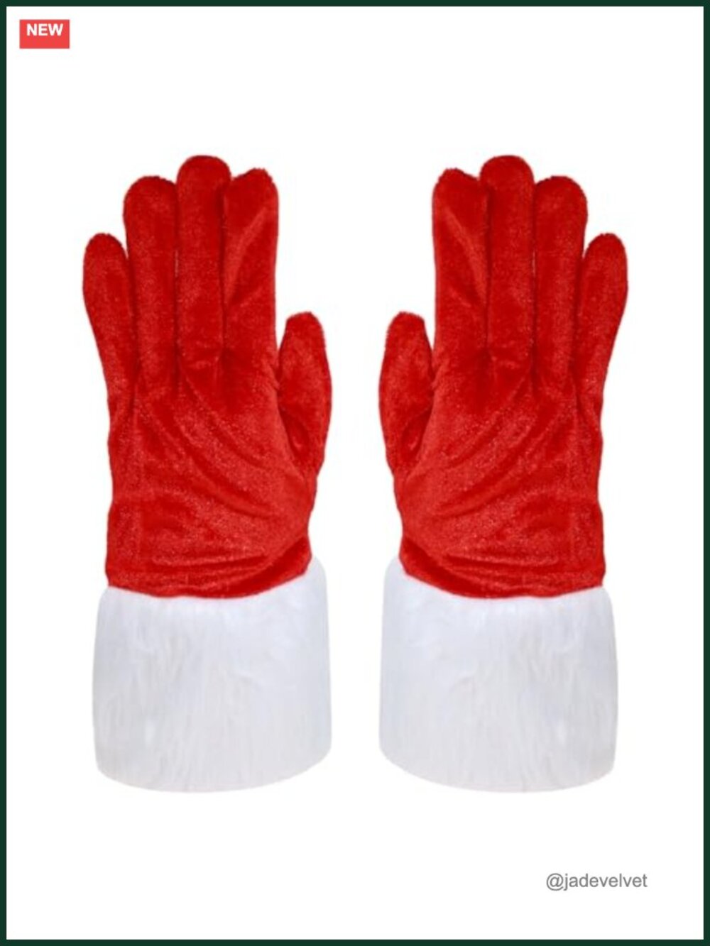 Velvet Santa Cosplay Gloves Short Furry Trim Christmas Costume Accessory